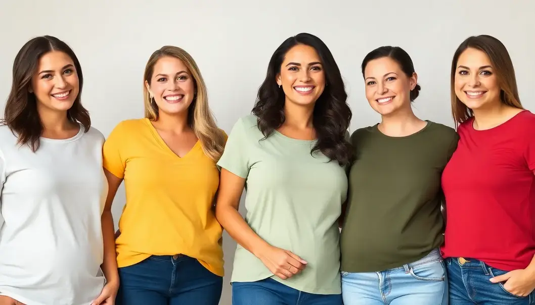 New moms exploring different necklines for various body shapes.