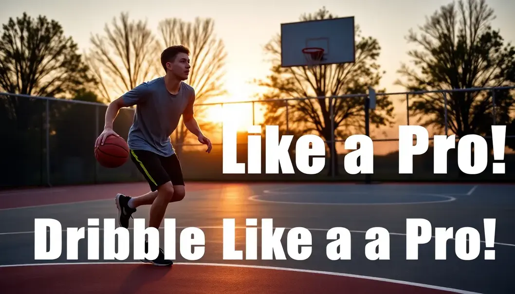 Teen practicing dribbling skills on a vibrant court.